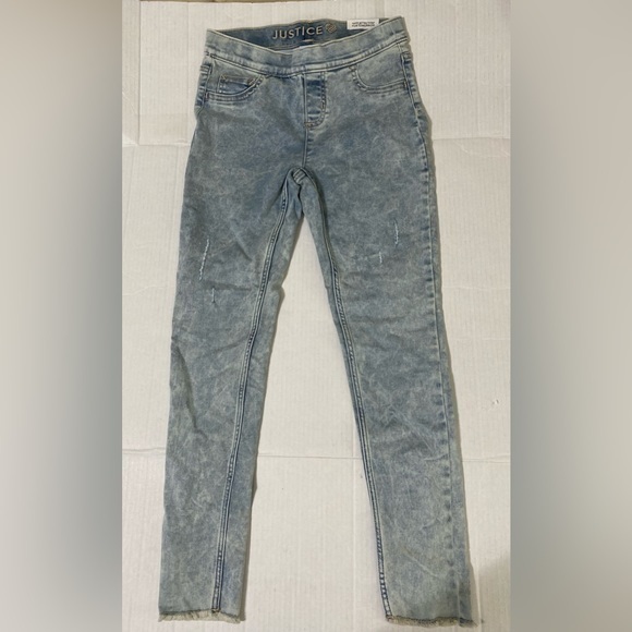 Justice Girls Mid Rise Jean pull on- Size 14 - Picture 1 of 8